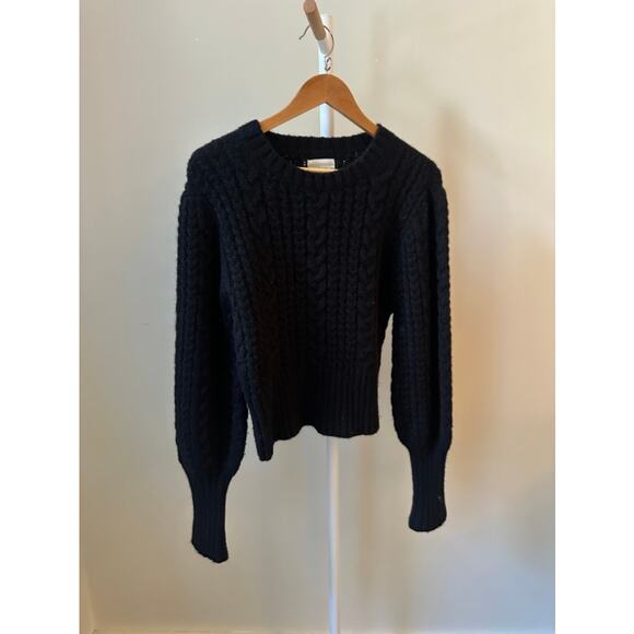 Dôen Black Cable Knit Sweater, Baby Alpaca Blend, Size Medium - Picture 1 of 4